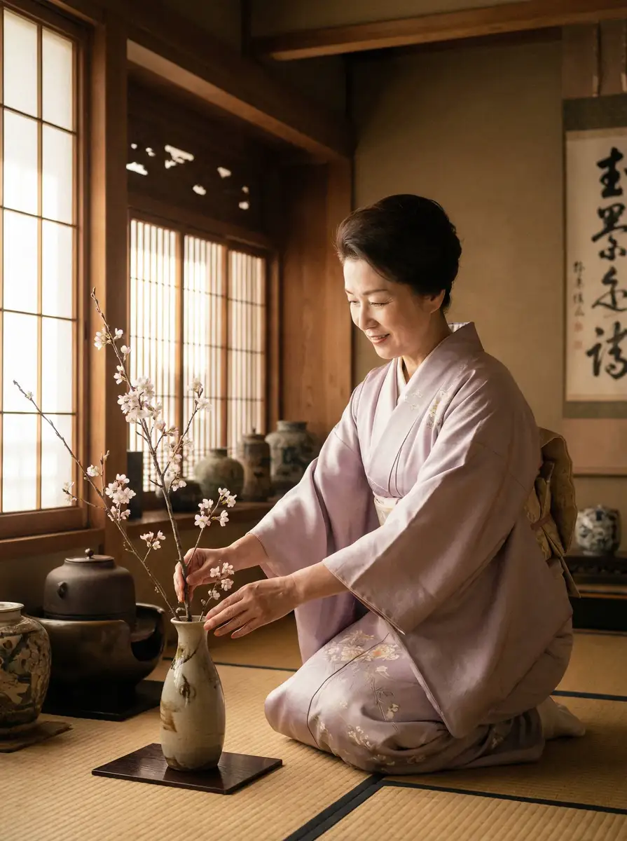 一位优雅的 萝莉岛 - 萝莉岛官网 | 全网最全短视频萝莉岛分享平台 在和室中插花